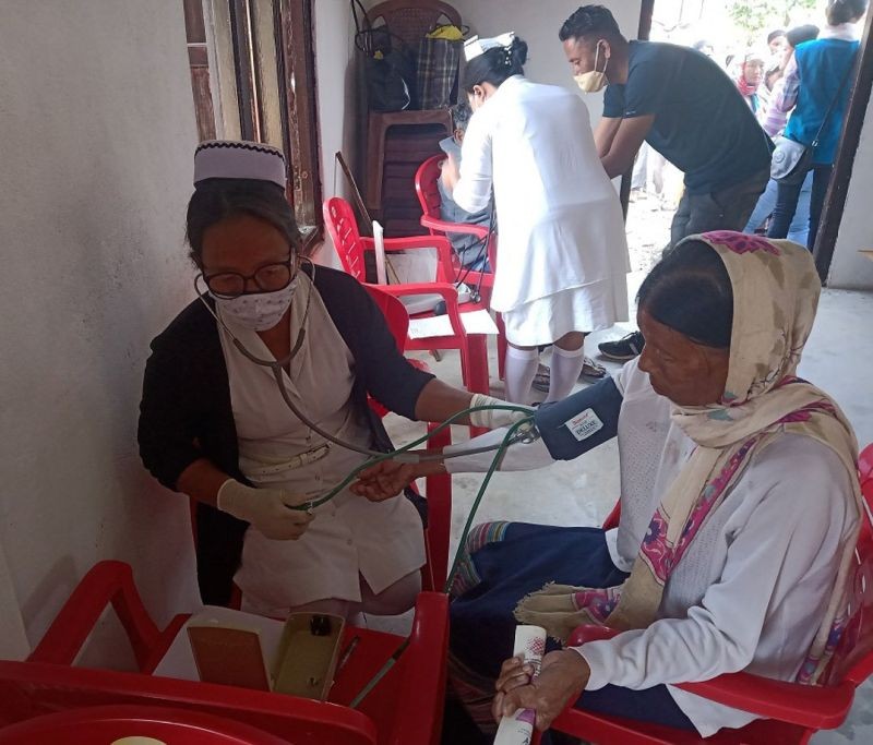 Free medical camp under Beti Bachao Beti Padhao held at Old Ralan, Panchayat Hall on February 13. (DIPR Photo) 